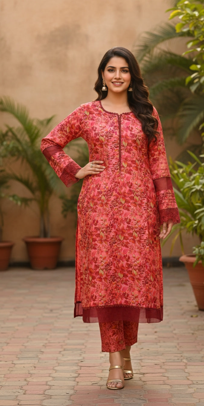 SAAZ 2 PCS Stitched Suit