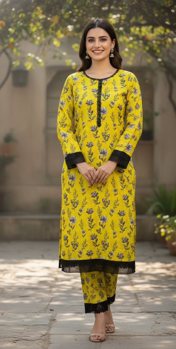 SAAZ 2 PCS Stitched Suit