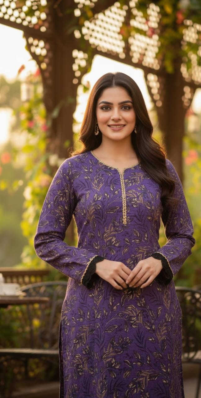 SAAZ Khaddar – 2 PCS Stitched Suit