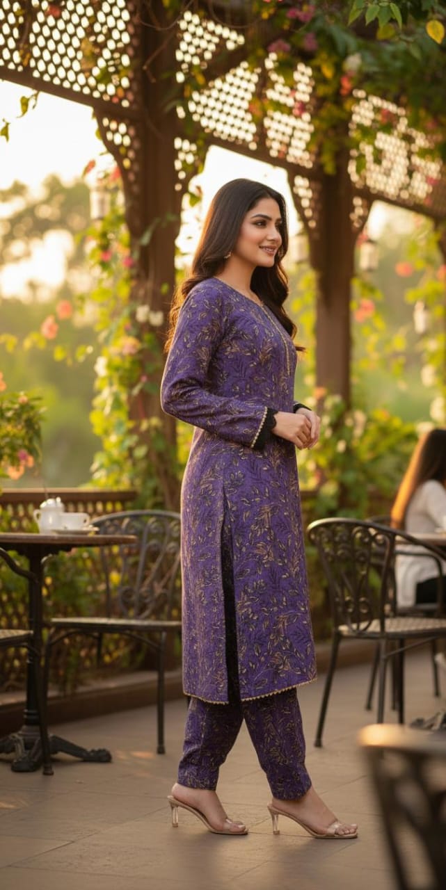 SAAZ Khaddar – 2 PCS Stitched Suit